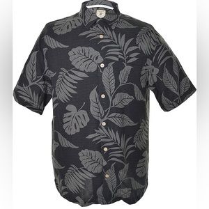 Jamaica Jaxx Size Large Men’s Black & Gray Silk Hawaiian Short-Sleeve Shirt